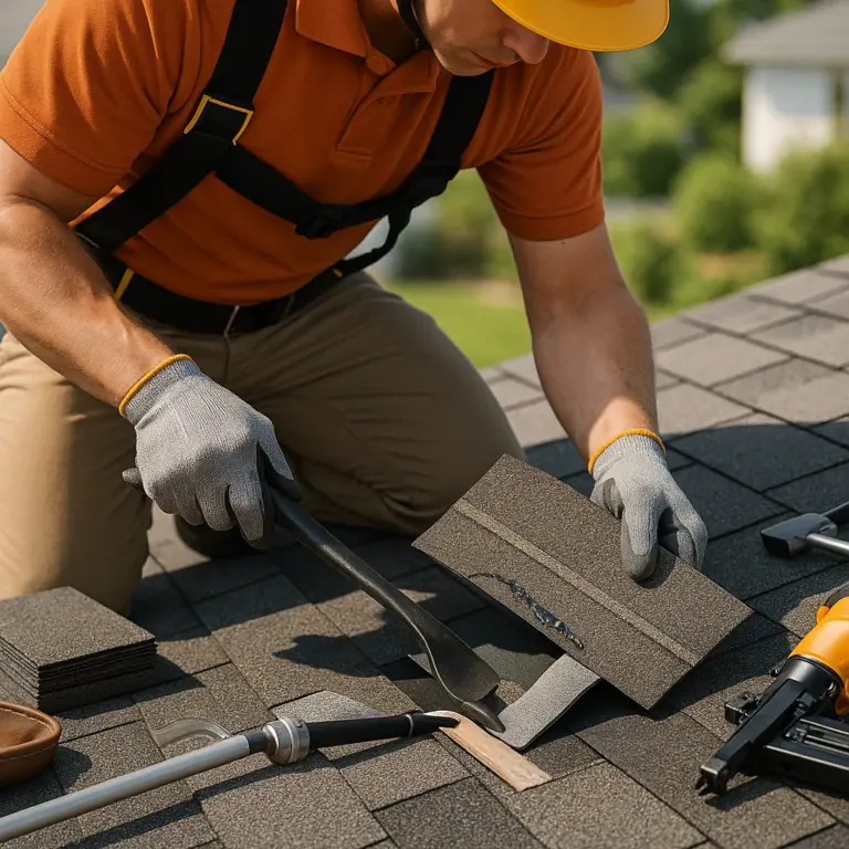 Damaged shingle repair in Arlington, VA 