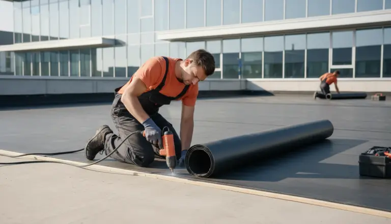 EPDM rubber roof installation