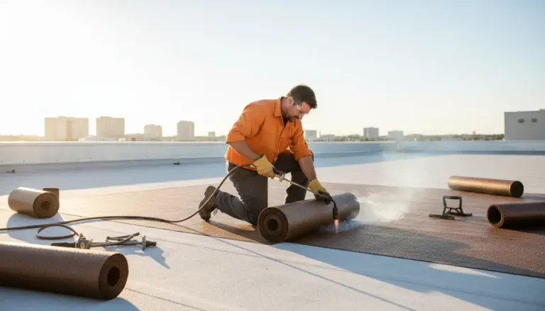 Modified bitumen installation