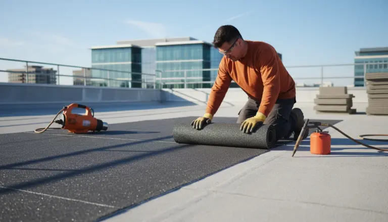 Roll roofing installation