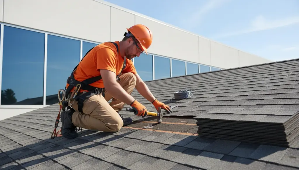 Arlington Roofing wind damage repair (shingle blow-off) services - Arlington