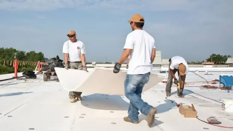 TPO flat roof installation