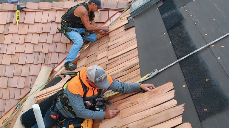 Cedar shake installation