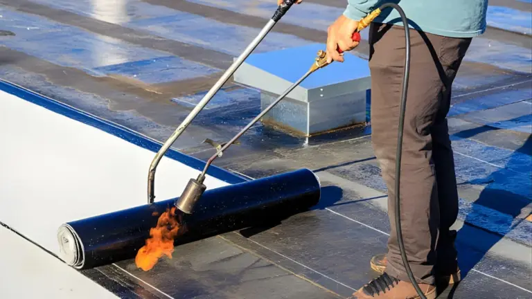 Modified bitumen installation
