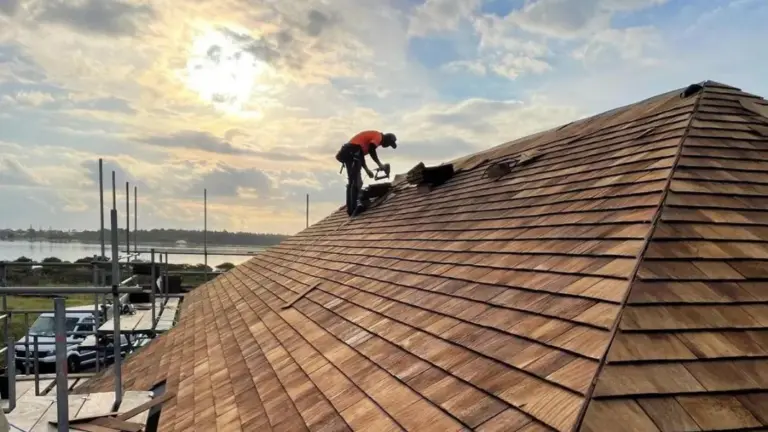 Wood shingle installation